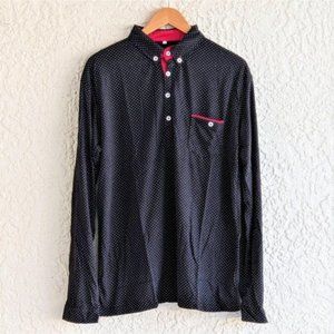 Polka Dot Mandarin Collar Shirt (NWT)